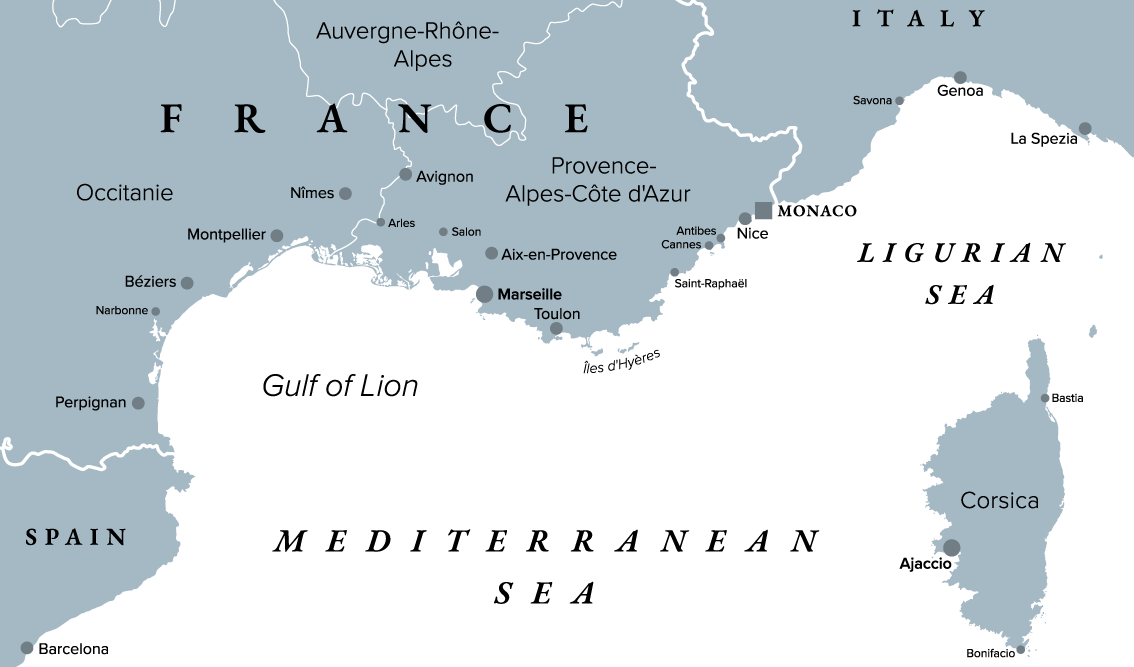 Map Provence Frankreich