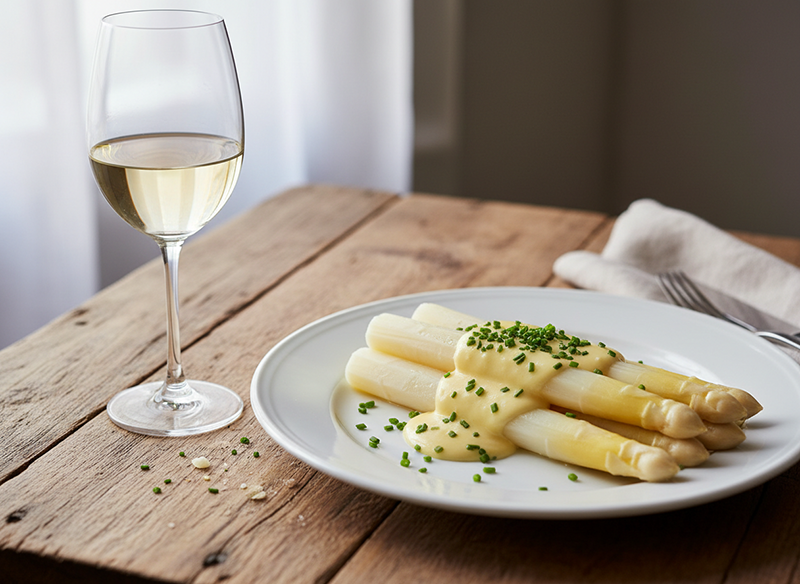 Firefly Gemini Flash Kreiere Mir Ein Feines Essen Spargel Mit Einem Glas Weisswein Möglichst Natürlich Und 973673 Kopie