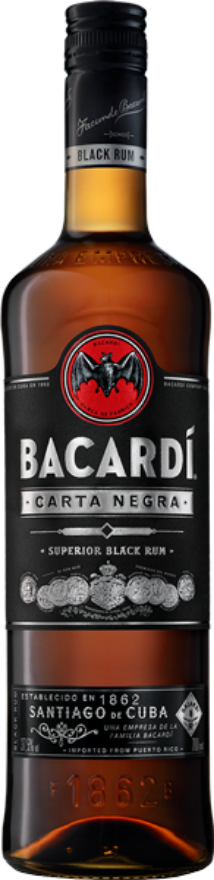 Bacardi Carta Negra 37.5°, Superiour Black Rum, Santiago de Cuba