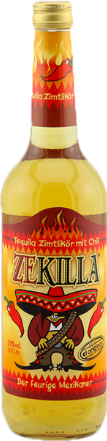 Zekilla 20°, Tequila-Zimt Likör mit Chilli