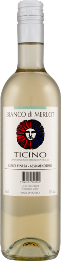 Gialdi Merlot Bianco del Ticino Tessin, Ticino DOC, 15er-Karton, Merlot, Tessin