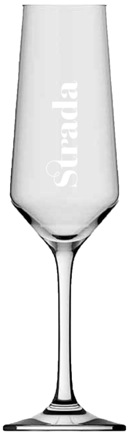 Strada Mousseux Sektglas, mit Strada Logo, geeicht