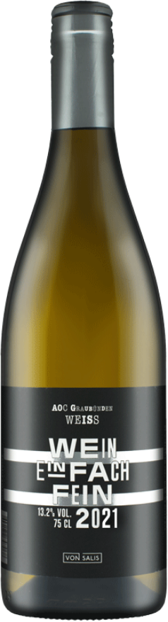 von Salis «Wein einfach fein» WEISS 2021, AOC Graubünden, Sauvignon Blanc, Chardonnay, Pinot Noir, Graubünden