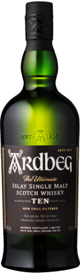 Ardbeg Whisky TEN Years Old 46°, Islay Single Malt Scotch Whisky