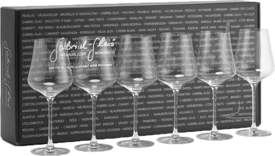Wein-Glas René Gabriel StandArt 6er Designkarton, ca. 150 Gramm, maschinengeblasen