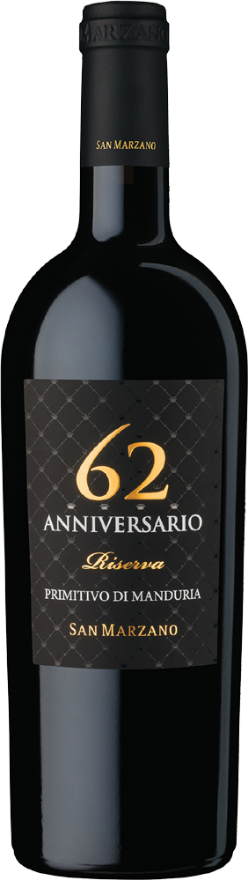 Cantine San Marzano 62 Anniversario Riserva 2017, Primitivo di Manduria DOP, Primitivo, Puglia