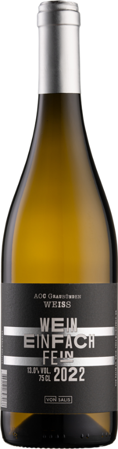 von Salis Wein einfach fein WEISS 2022, AOC Graubünden, Pinot Noir, Chardonnay, Sauvignon Blanc, Graubünden