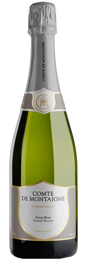 Comte de Montaigne Champagne Extra Brut, Champagne, Grande Réserve, Pinot Noir, Chardonnay