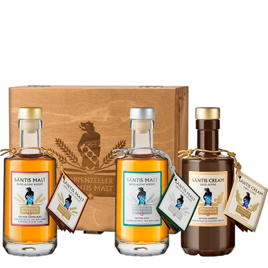 Säntis Malt Whisky 3er Set  60cl 43°, 60cl, Sigel, Himmelberg und Dreifaltigkeit