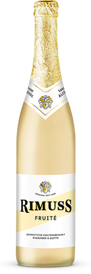 Rimuss Fruité, 70cl, Gespritzter Edeltraubensaft mit Rhabarber und Quitte