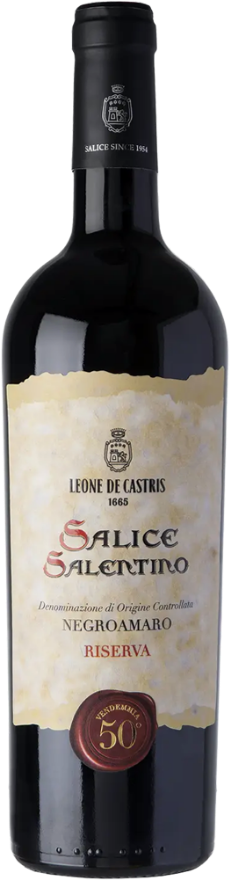 Leone de Castris 50 Vendemmia Riserva 2021, 75cl, Salice Salentino DOC, Negroamaro, Malvasia, Puglia, Wine Spectator: 90, Antonio Galloni: 90, James Suckling: 92