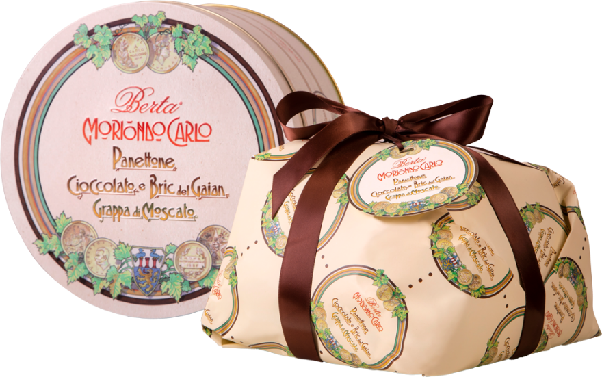 BERTA Panettone al Cioccolato e Grappa, 1000g, Stk., Crema di Bric del Gaian Grappa
