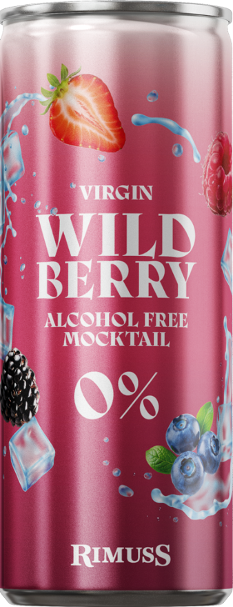 Rimuss Mocktail Virgin Wild Berry 0%, 25cl, Alcohol free Mocktail