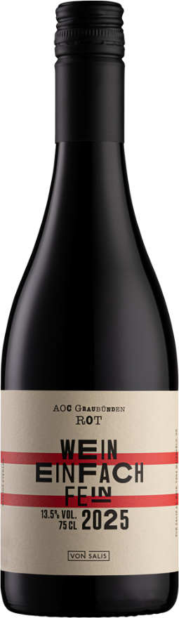 von Salis Wein einfach fein ROT 2025, 50cl, AOC Graubünden, Pinot Noir, Gamaret, Graubünden