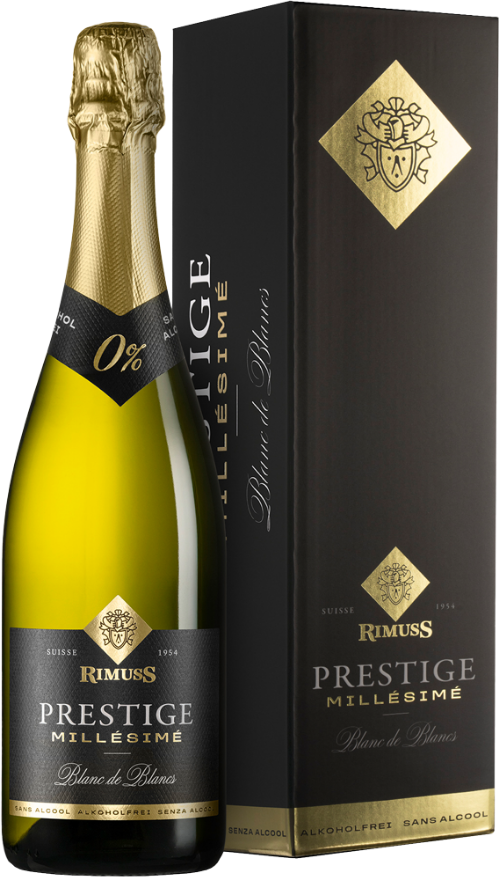 Rimuss Prestige Blanc de Blancs Millésimé 2025 Box, 75cl, Alcoholfree Sparkling Dry, Geschenkverpackung, Pinot Blanc