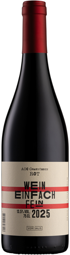 von Salis Wein einfach fein ROT 2025, 75cl, AOC Graubünden, Pinot Noir, Gamaret, Graubünden