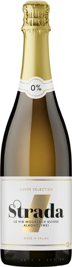 Strada Mousseux Cuvée Sélection 0%, 75cl, Le Vin Mousseux Suisse, alkoholfrei, Schaumwein Schaffhausen